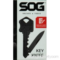SOG Key Folding Knife KEY-101, 1.5" Blade, Black Stainless Steel Handle   552407782